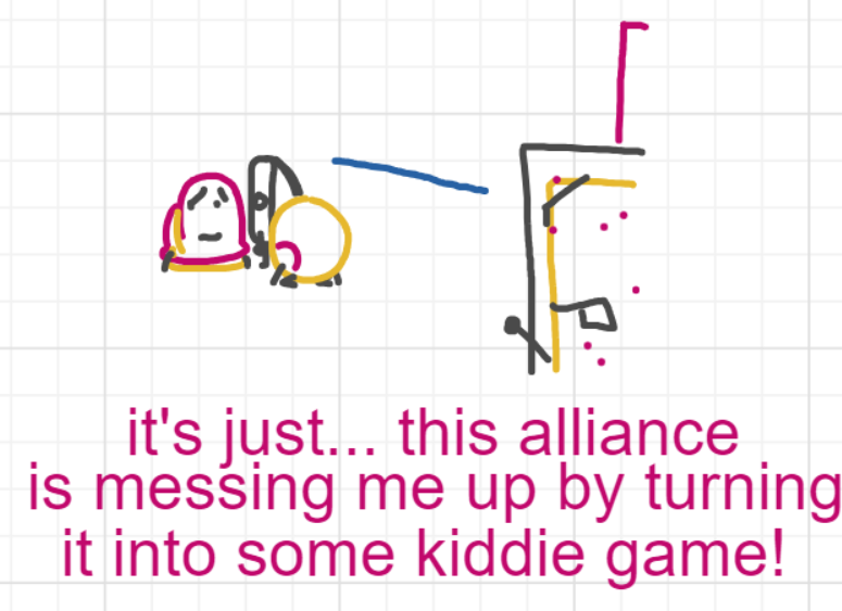 A panel from What's The Point, episode five of the Board Boards object show by Furretwalk/WalkingFurret.